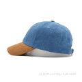 Gewassen denim zes paneel cowboy dad honkbal hoed